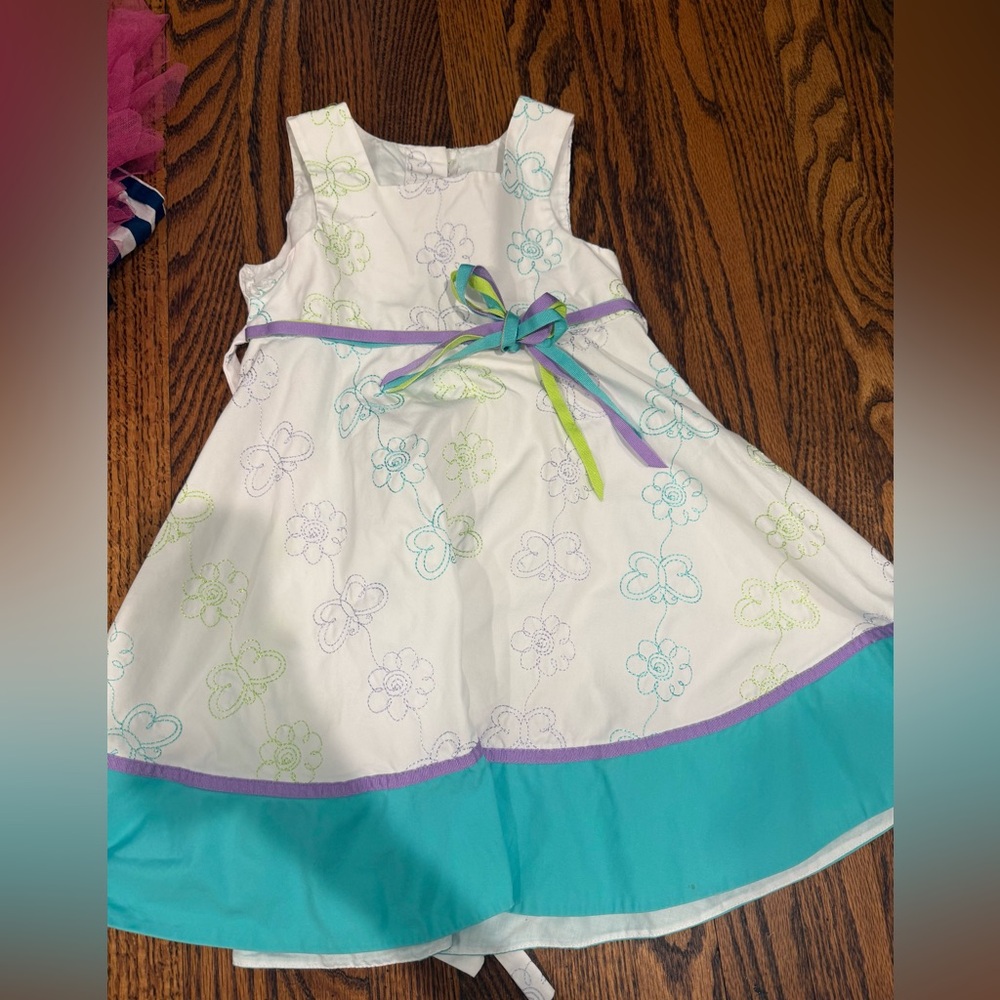 Floral Embroidered Kids Dress with Bow